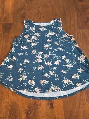Torrid Teal Floral Tank Top Size 1X